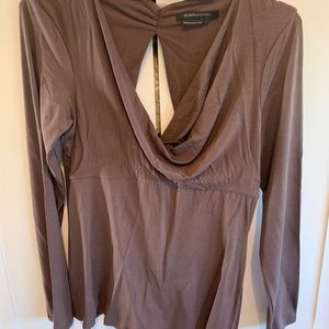 BCBG Dressy Top, Open Back, Cowl Neck